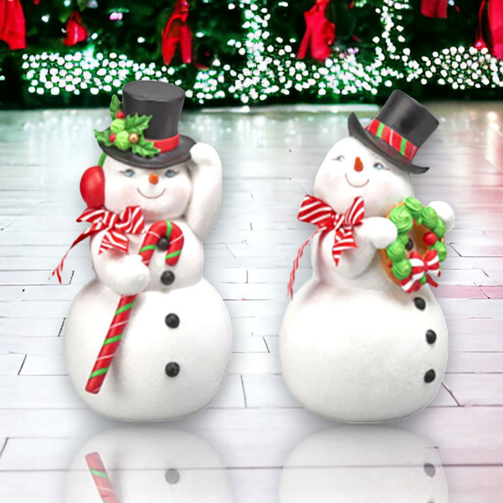 12" Jolly Snowman Couple by December Diamonds-3