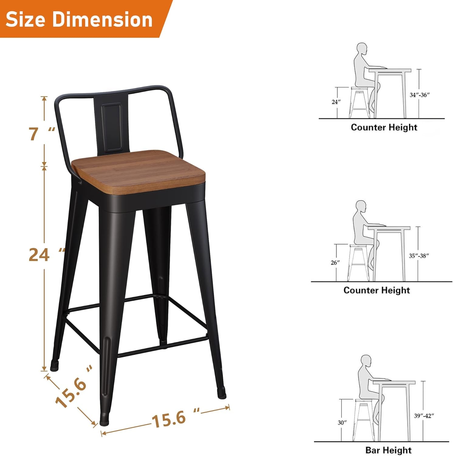 Modern Stackable Metal Bar Stools Set of Four-1
