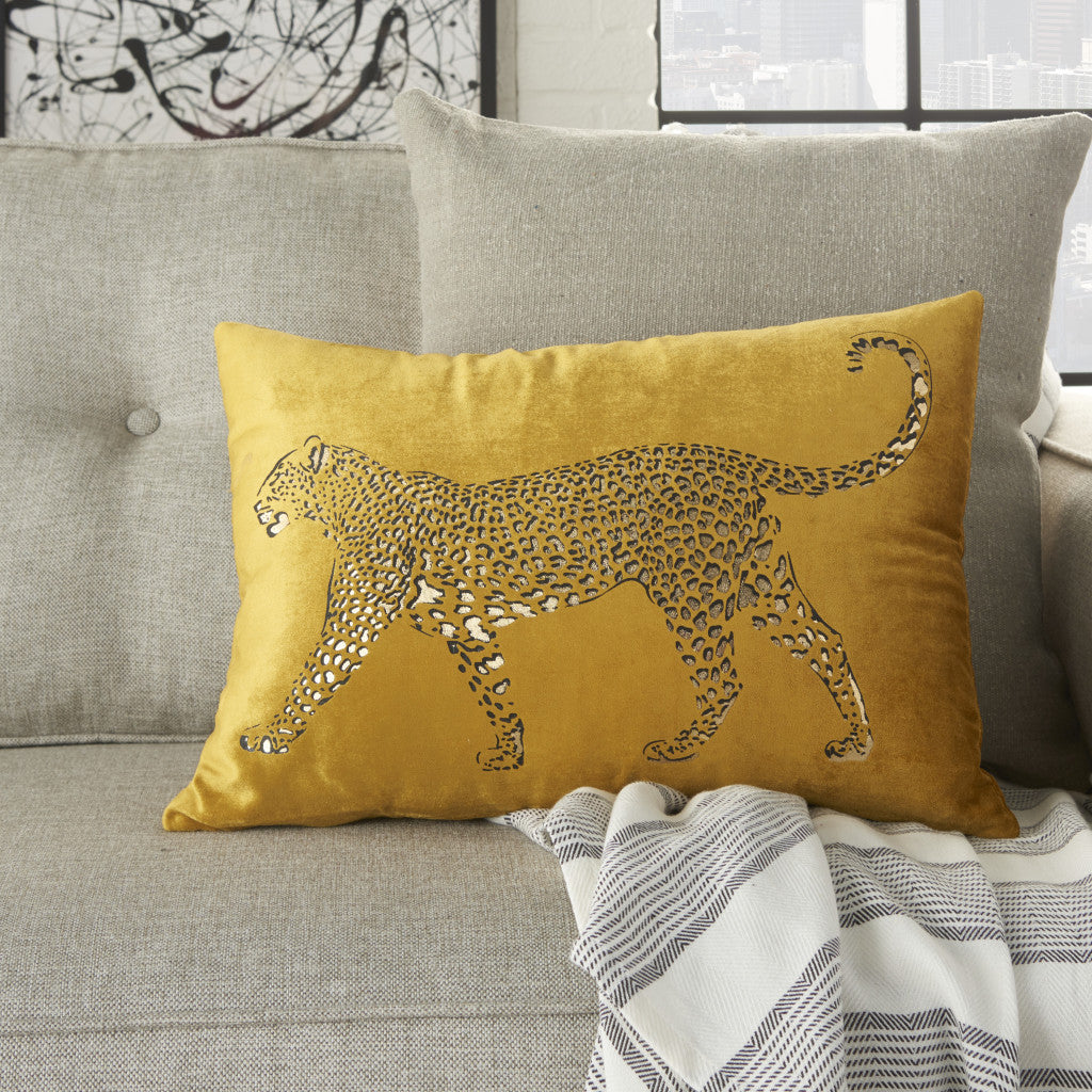 Bold Golden Leopard Lumbar Pillow-5