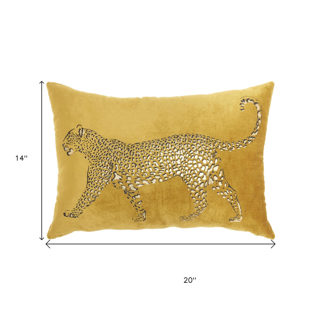 Bold Golden Leopard Lumbar Pillow-8