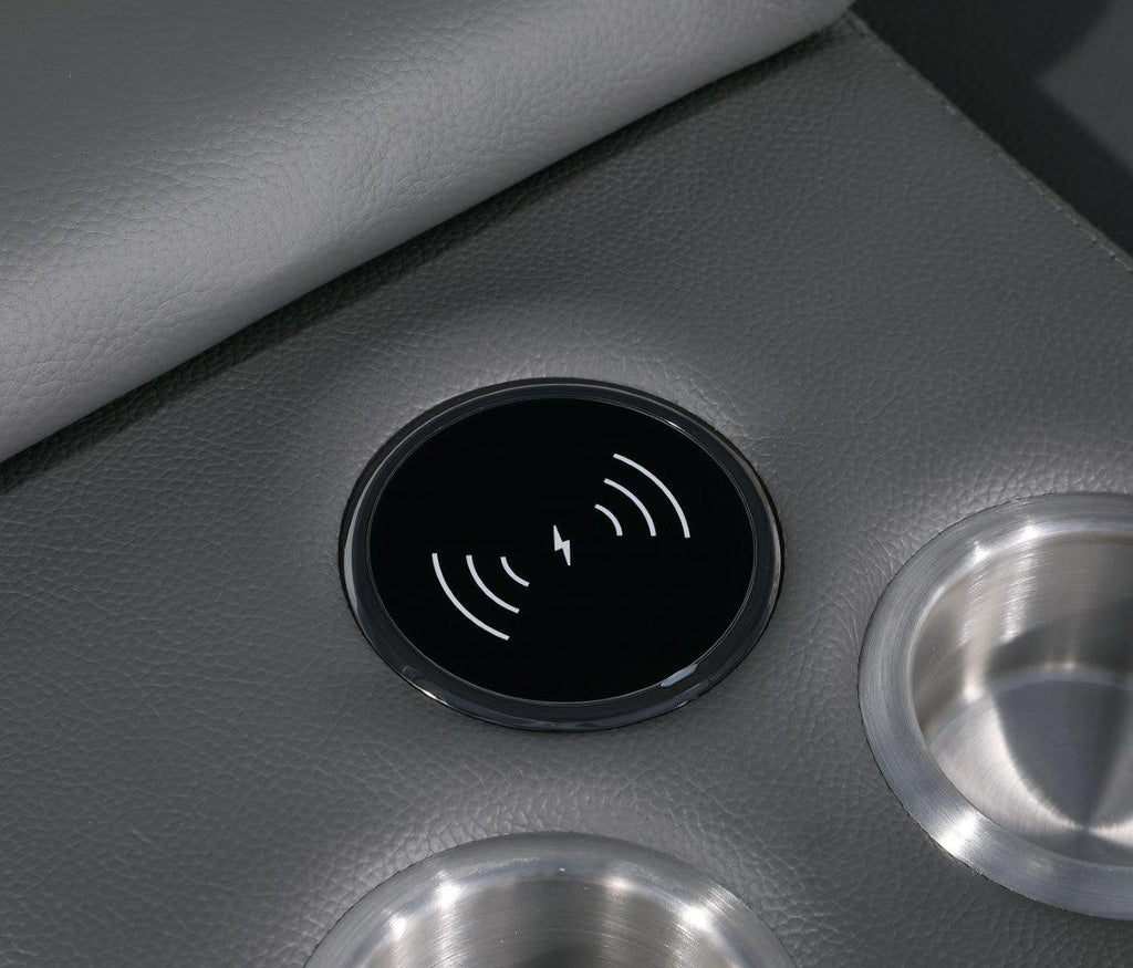 Gray Italian Leather Modular L Shaped Eight Piece Corner Sectional With Console-7