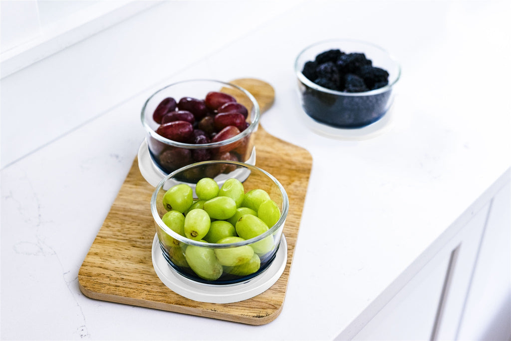 Glass Food Storage Containers - 12 Piece 2 Cup Set (6 Containers + 6 Lids), White-3