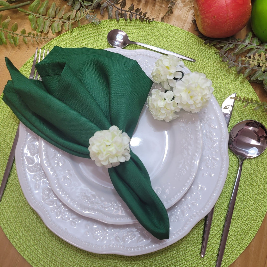 Charlo's Set of 4 Off White Flower Chrysanthemum Charm Napkin Rings for dining table decor-1