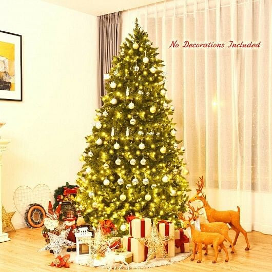 7.5 Feet Artificial Fir Christmas Tree with LED Lights and 1968 Branch Tips-1