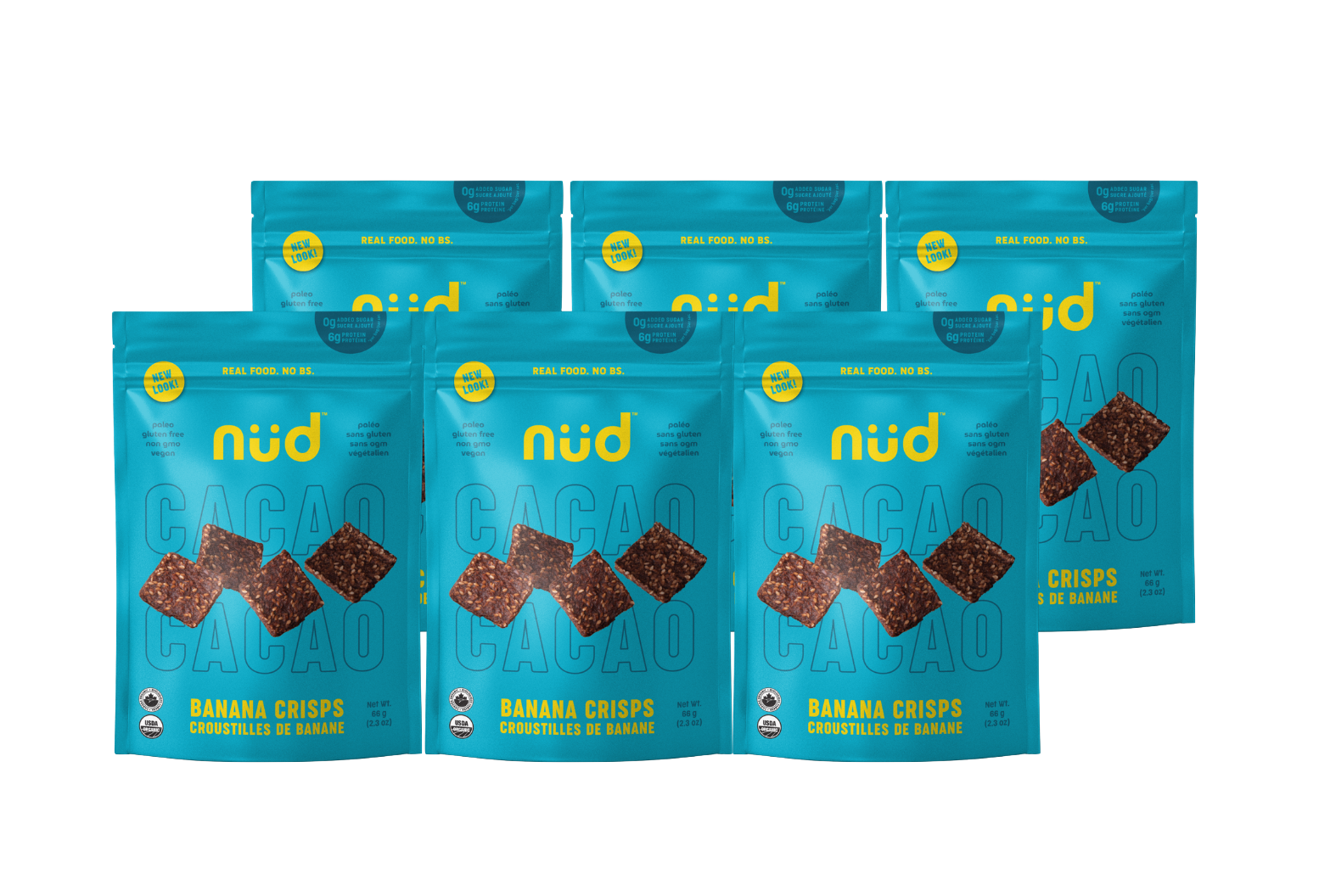 Cacao Banana Crisps, 6 x 66g -Pack